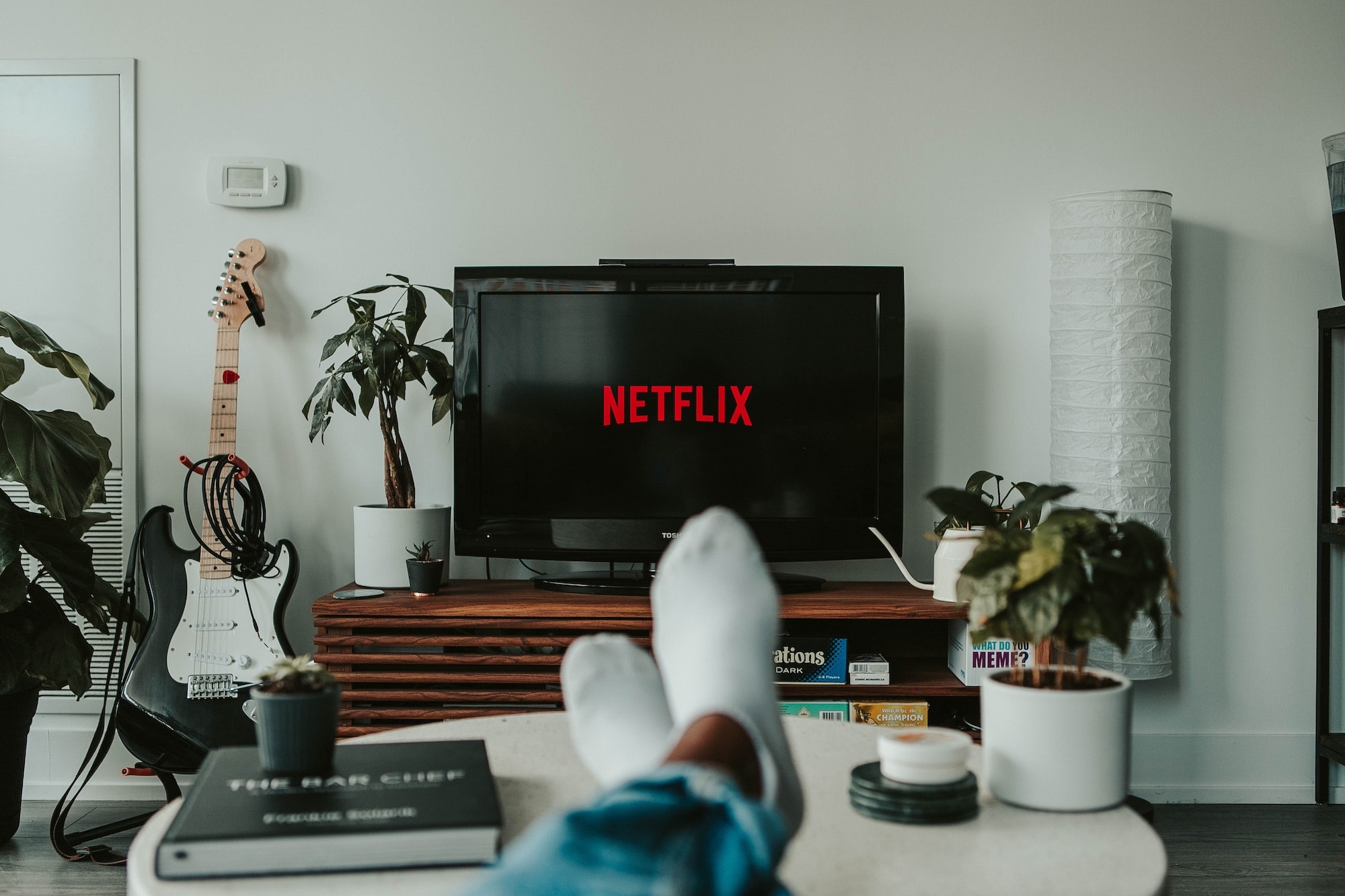 Watching Netflix in apartment