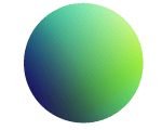 a green and blue circle on a white background