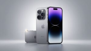 New iPhone with futuristic glow.